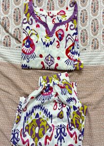 Multi Colored Cotton Co-ord Set