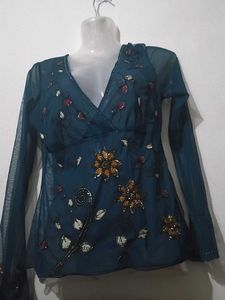 Black Tie Sleeve Blouse