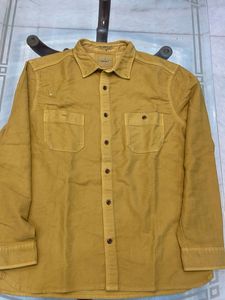 Waffle Story Yellow Button-Down