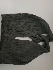 Textured Olive Green Skirt