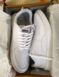 Size - 6 White Leather Fashion Sneakers