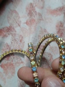 Pastel Rhinestone Bangle Bracelet