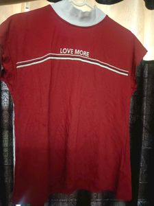 Red &#39;Love More&#39; Tee