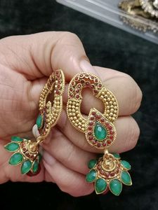 Golden Oxidised earrings
