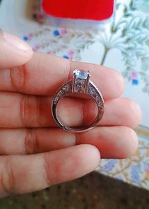 Yellow Chimes Crystal Solitaire Ring (Silver)
