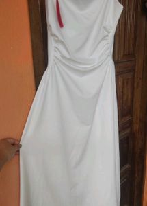 Elegant White Midi Dress – Size L (Never Worn)