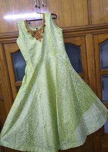 Green Embroidered Anarkali Dress