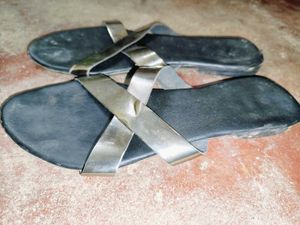 Chic Silver Strap Flats