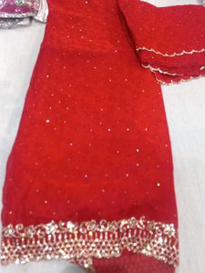 Red Embroidered Salwar Suit