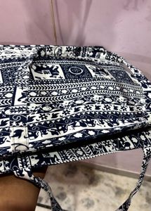 Tote bag Elephant print “White blue mix colour”