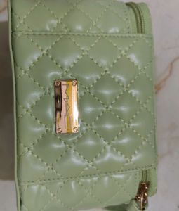 Mac Quilted Vanity Bag - Mint Green..