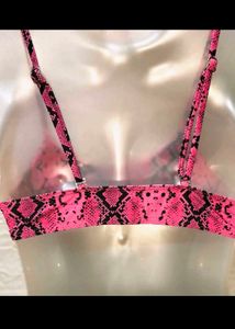 Pink Snake Print Bikini Top 32 to 34 inches