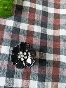 Black Flower Brooch