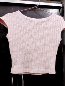 Pink Textured Knit Top