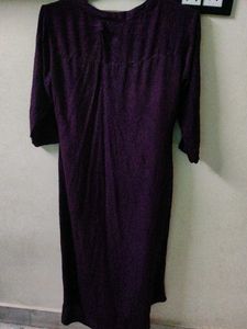 Purple Hi-Low Button-Up Dress