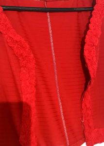 Red Rose Laced Jacket