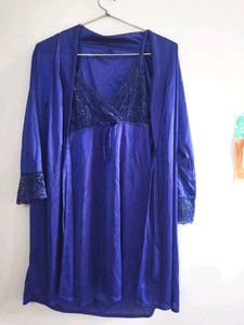 Lace Trim Nightie with robe