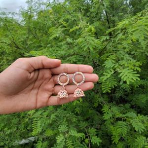 Trendy Rose Gold Earrings - Jhumka