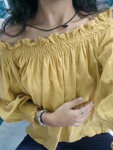 Mustard Off-Shoulder Top