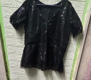Sequin Embellished Top pack of 2 green &amp; black