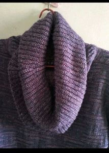 purple cowl neck pullover