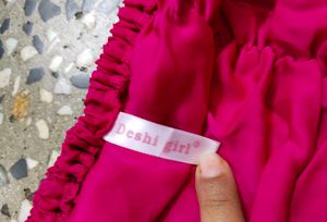 Pink Crop Top with Bell Sleeves