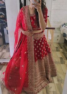 Red Embroidered Lehenga Choli