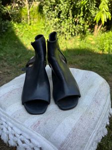 Black Open Toe Booties
