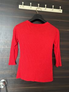 New Bright Red T Shirt/Top For Women