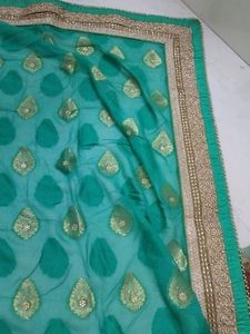 ETHNIC GREEN SAREE