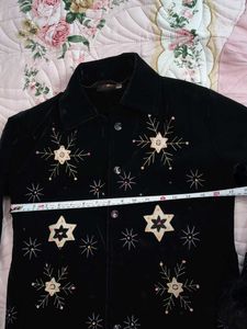 embroidered..fur detailed jacket