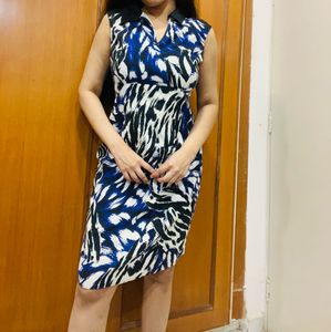 Abstract Print Sleeveless Dress