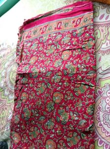 Red Cotton Printed Saree