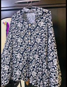 Floral Print Cape Style Top