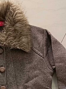 Elegant Faux Fur Collar Coat