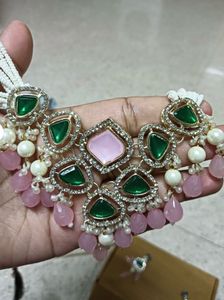 Elegant Pink &amp; Green Jewelry Set