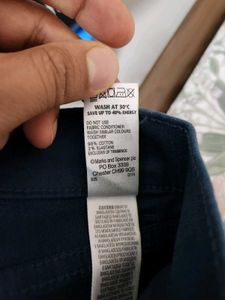 Marks &amp; Spencer Straight Leg Teal Mid-Rise Jeans