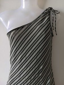 Pinteresty Striped One Shoulder Dress From Europe