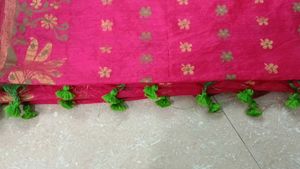 Parrot Green And Pink, Peacock Work Saree