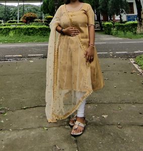 Golden Silk Embellished Kurta