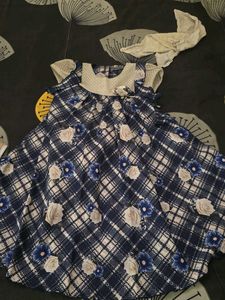 Navy Blue Frock For Girls