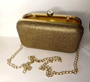 Gold Glitter Evening Clutch