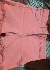 Peach Denim Shorts
