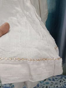 White Kurti with Pink Pants