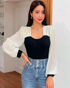 Chic Black & White Top