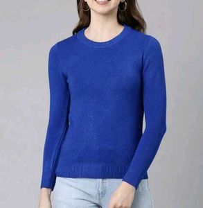 Marks And Spencers Women Blue Solid Pullover