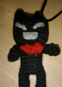 Black N White Toro Cat Crochet Charm