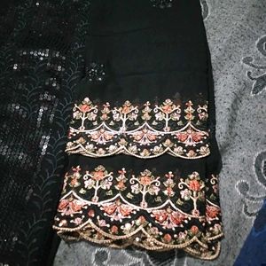 Black  Georget Dress Material