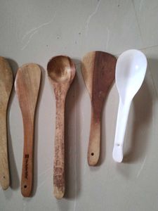 Woodens Spoons With Roti Turner And Cutter