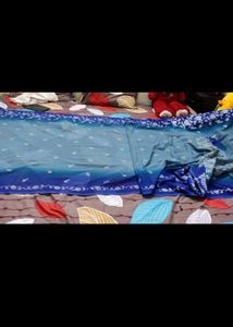 Blue Work Saree